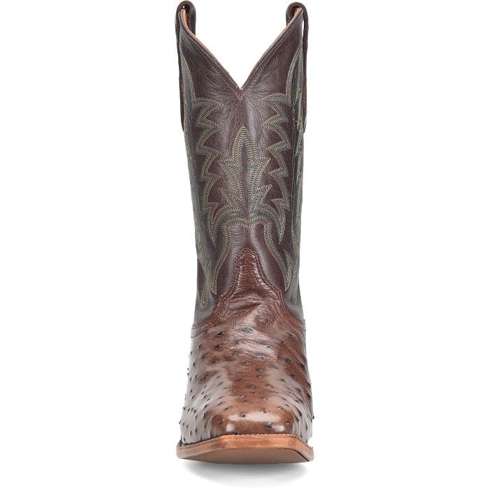 Justin Men's Kango Tobac Brown Rancher Ostrich Exotic Cowboy Boots GR5334