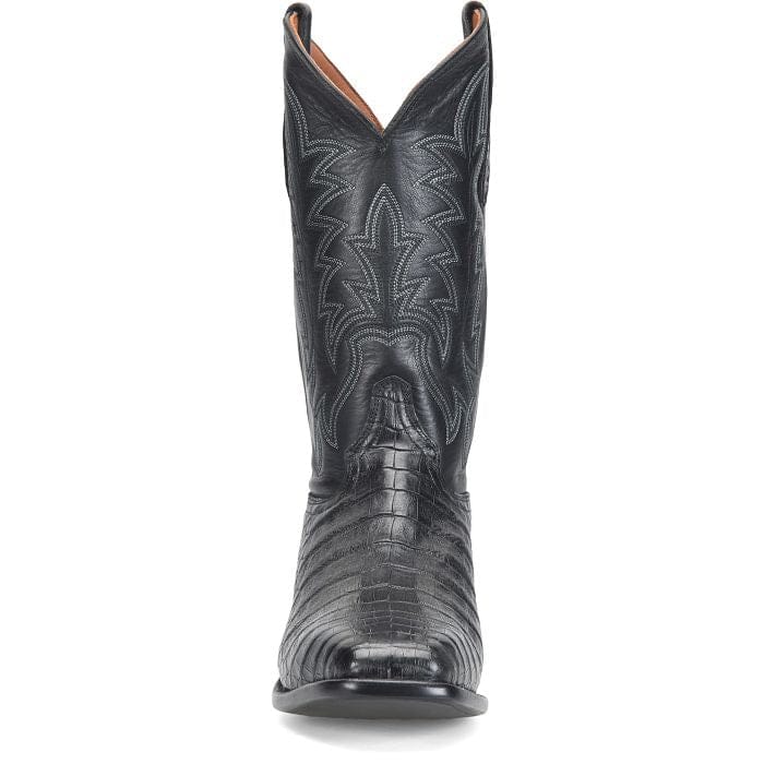 Justin Men's Obsidian Black Panama Caiman Exotic Cowboy Boots GR5333