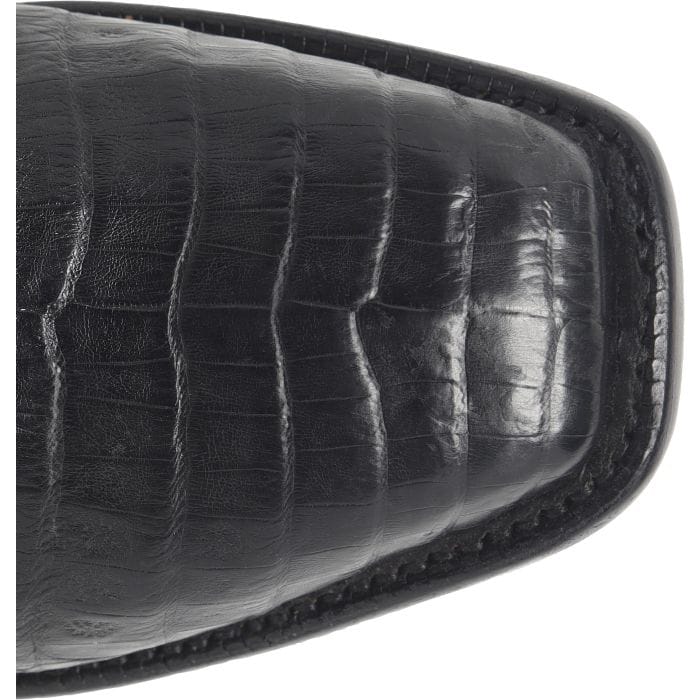 Justin Men's Obsidian Black Panama Caiman Exotic Cowboy Boots GR5333