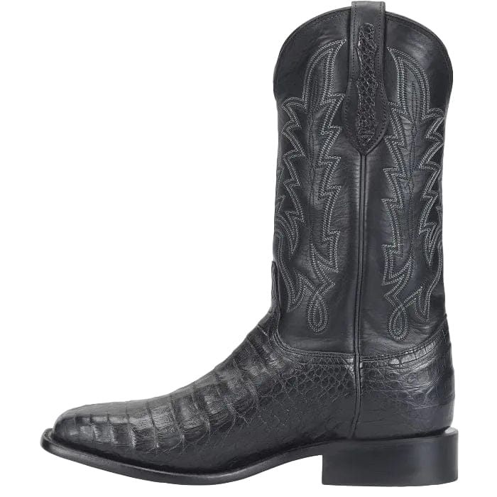 Justin Men's Obsidian Black Panama Caiman Exotic Cowboy Boots GR5333