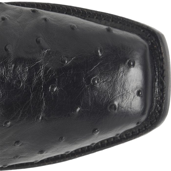 Justin Men's Obsidian Black Rancher Ostrich Exotic Cowboy Boot GR5335