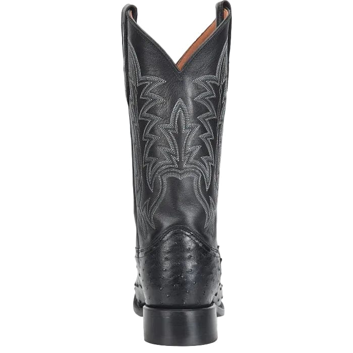 Justin Men's Obsidian Black Rancher Ostrich Exotic Cowboy Boot GR5335