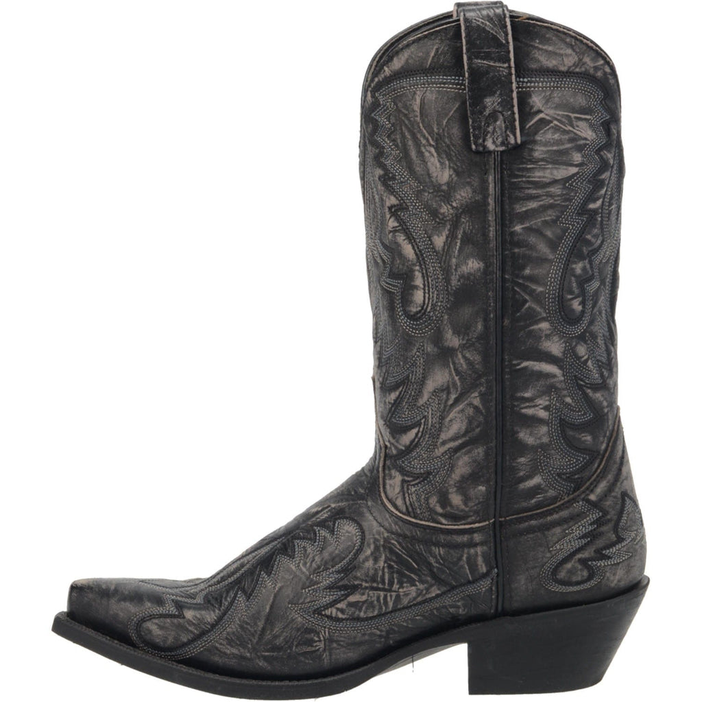 Laredo Men's Garrett Black Leather Cowboy Boots 68407