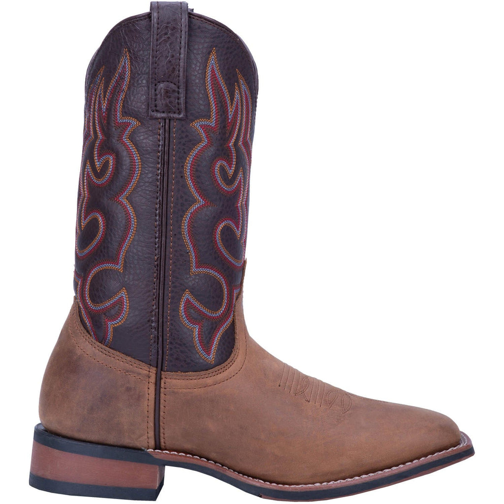 Laredo Men's Lodi Taupe/Chocolate Leather Cowboy Boots 7898