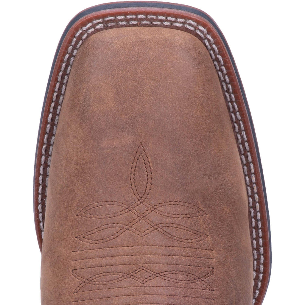 Laredo Men's Lodi Taupe/Chocolate Leather Cowboy Boots 7898