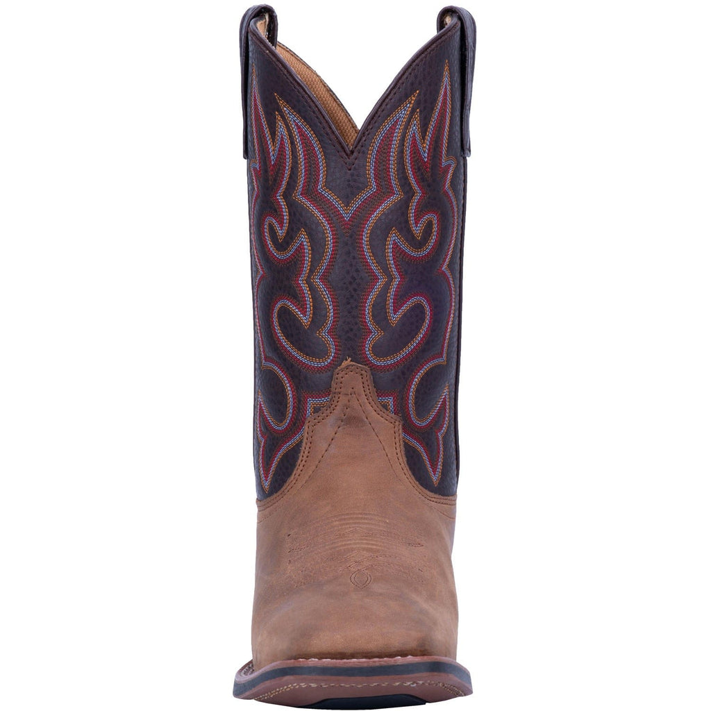 Laredo Men's Lodi Taupe/Chocolate Leather Cowboy Boots 7898