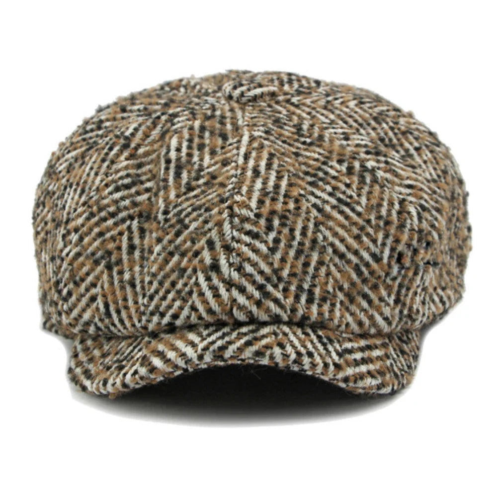 Manhattan Herringbone Newsboy Cap