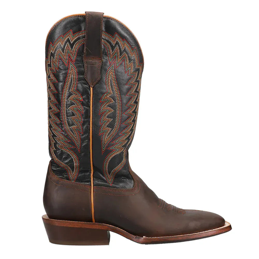 R Watson Men's Brown Goat Embroidered Cowboy Boots WR0003-2
