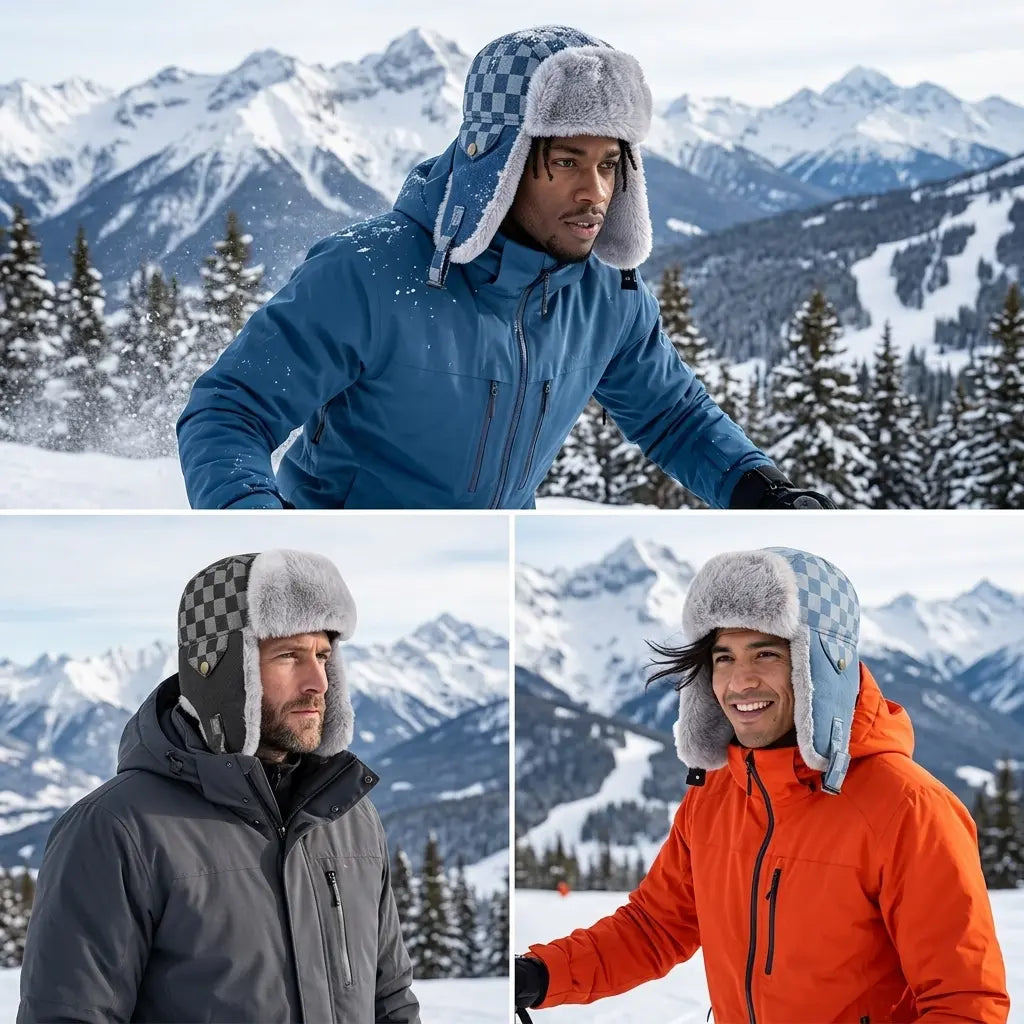 Oregon Winter Skiing Plaid Trapper Bomber Hat