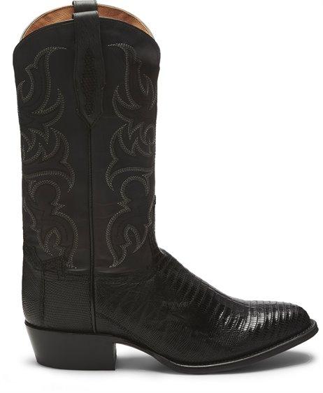 Tony Lama Men's 1911 Nacogdoches Teju Lizard Black Round Toe Cowboy Boots TL5150
