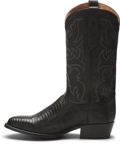 Tony Lama Men's 1911 Nacogdoches Teju Lizard Black Round Toe Cowboy Boots TL5150