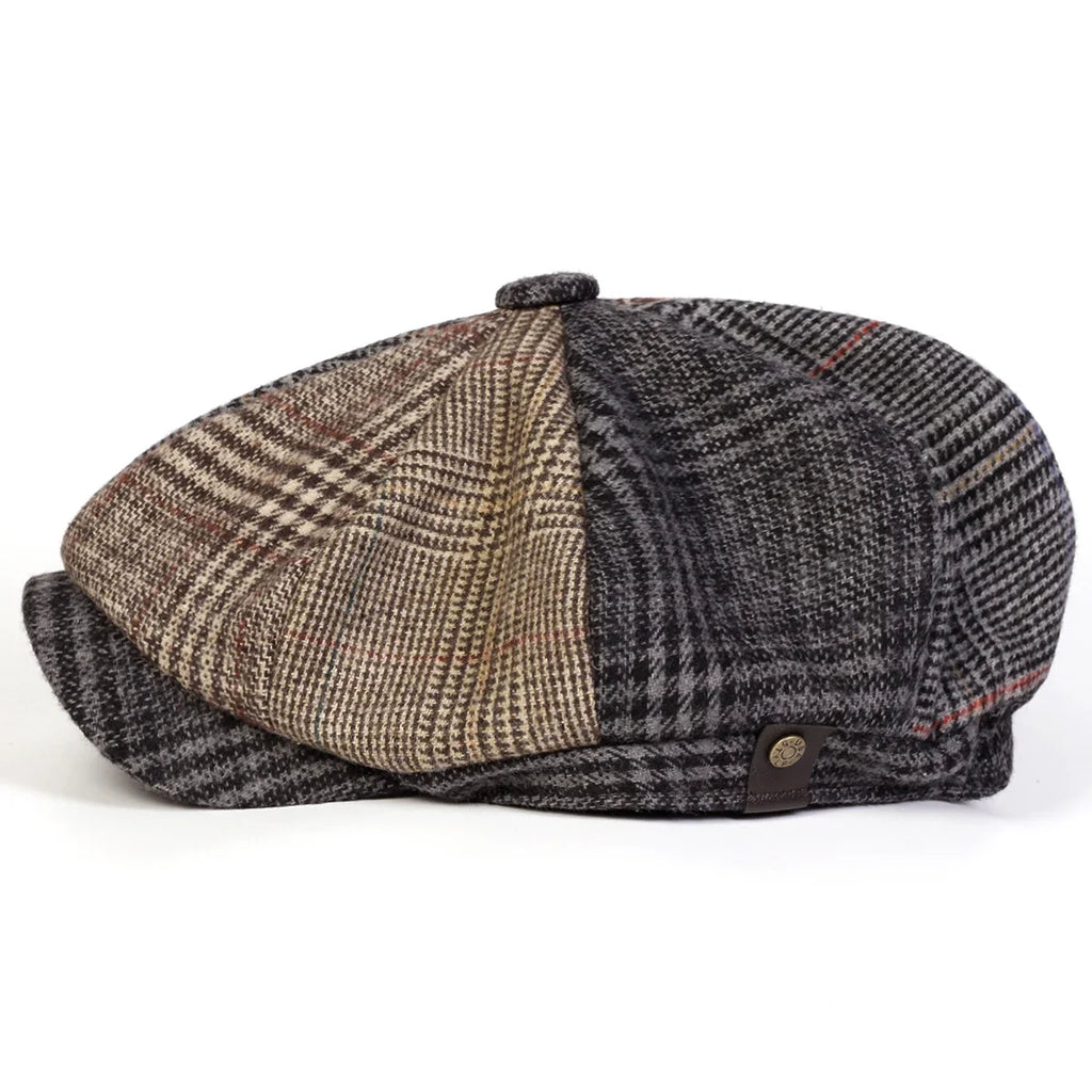 Vittorio Patchwork Tartan Newsboy Cap