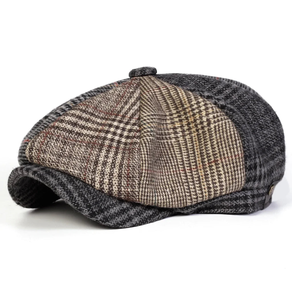 Vittorio Patchwork Tartan Newsboy Cap