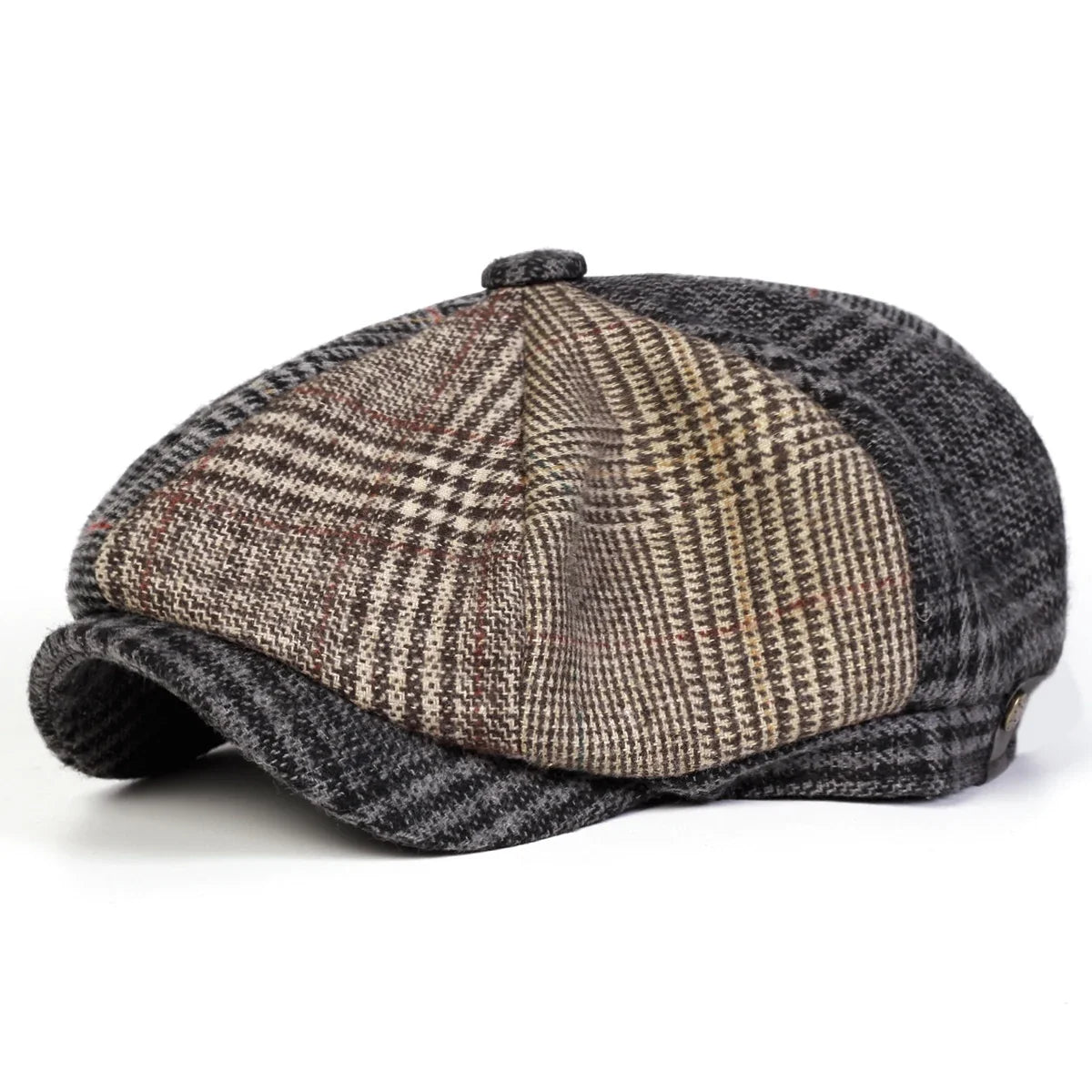 Vittorio Patchwork Tartan Newsboy Cap